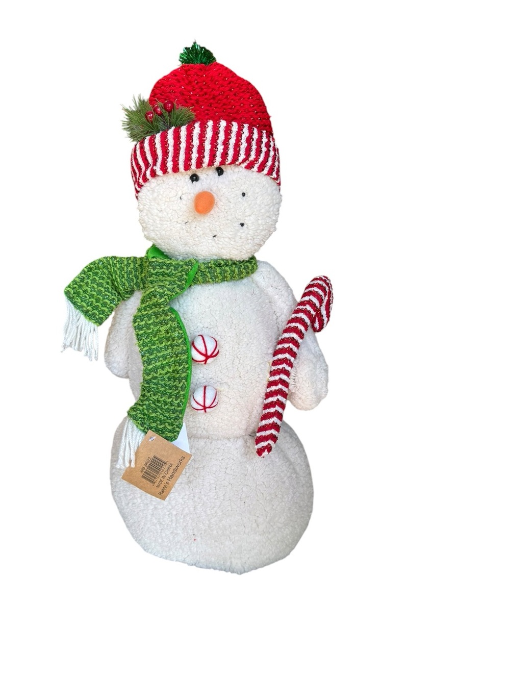 Hanna’s Handiworks Bronner’s 25” Snowman Plush Christmas Decor New With Tags